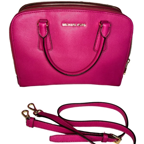 Michael Kors Satchel Leather Handbag Raspberry - Picture 2 of 8